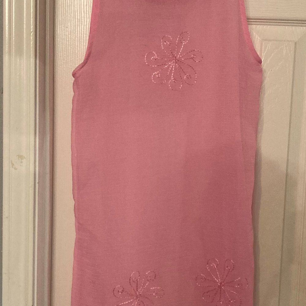 "Surface" Bathing suit cover up, Sheer fabric with embroidered design Size Small